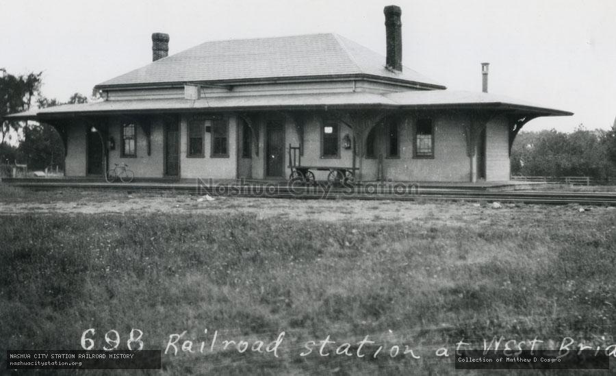 Postcard: Railroad Station, West Bridgewater, Massachusetts